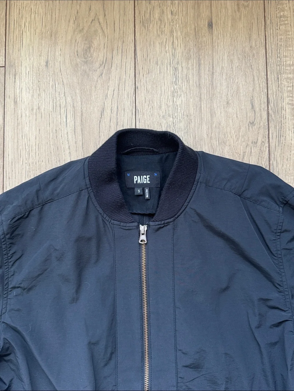 Paige Bomber Jacket Black Men’s Small Full Zip Lightweight Zippered Pockets